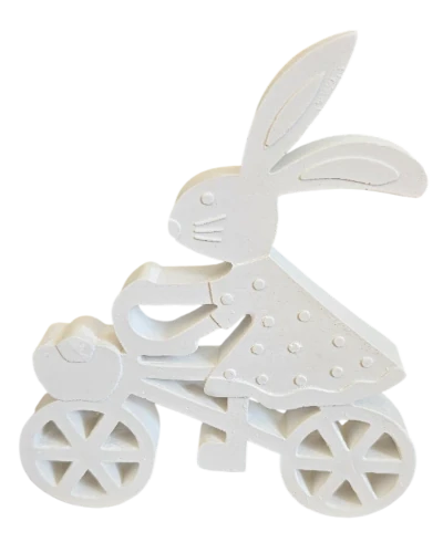 moulage lapin à vélo